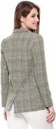 Women's Plaid Notched Lapel One Button Houndstooth Blazer Jacket