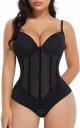Women's thong jumpsuit, tuck in body shaping suit, open back mesh jumpsuit, tight top